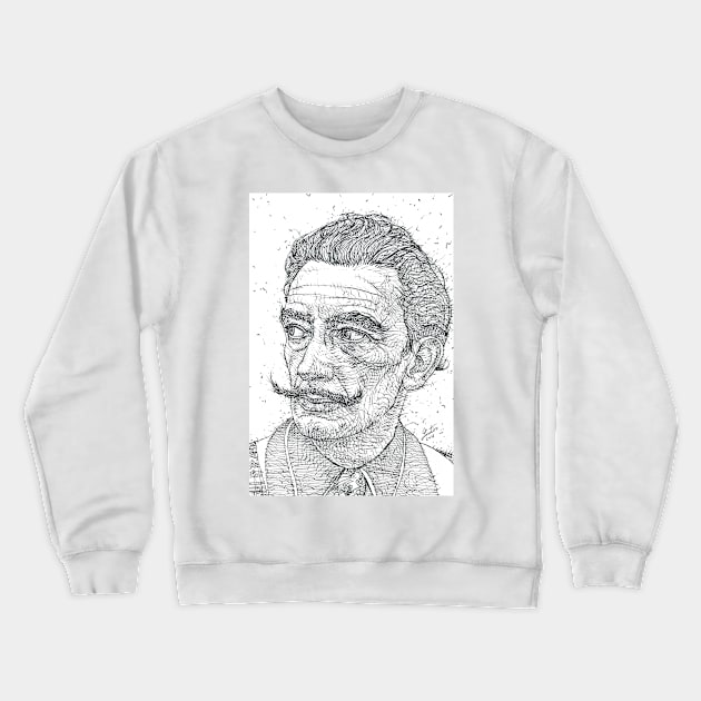 SALVADOR DALI - ink portrait Crewneck Sweatshirt by lautir